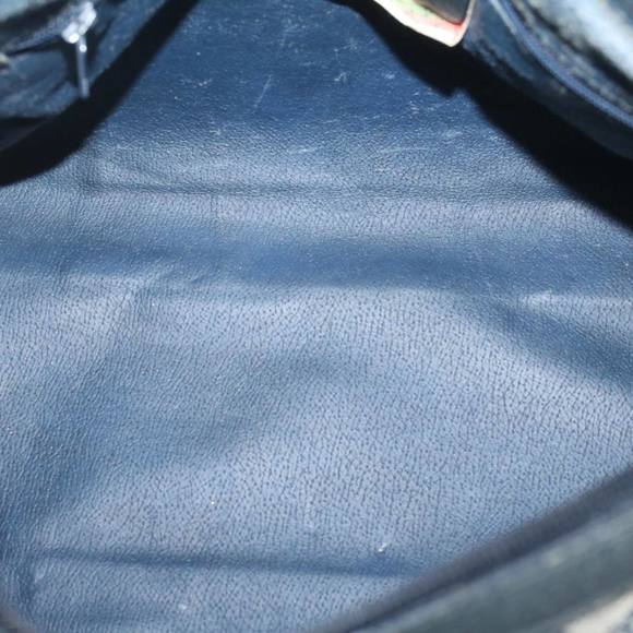 GUCCI GG Canvas Sherry Line Boston Bag PVC Leather Gray Red Navy Auth yk8527 - Picture 10 of 16